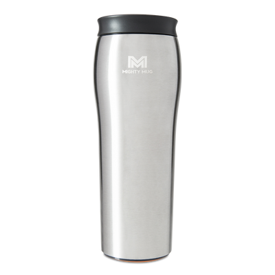 MIGHTY MUG TRAVEL MUG , GO ALLOY STAINLESS STEEL - SILVER - 360 , 16 Oz, MMG-1980D