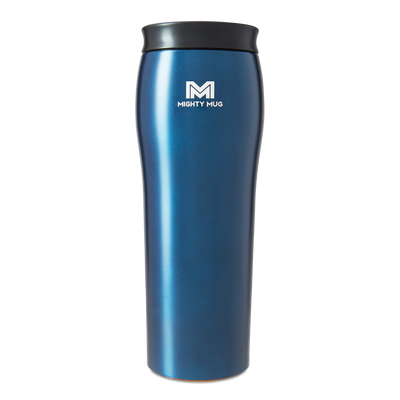 MIGHTY MUG TRAVEL MUG , GO METALLIC STAINLESS STEEL - OCEANIC BLUE MATTE - 360 , 16 Oz, MMG-1940D