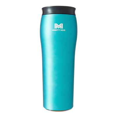 MIGHTY MUG TRAVEL MUG , GO METALLIC STAINLESS STEEL - TEAL MATTE - 360 , 16 Oz, MMG-1943D