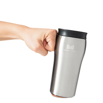 MIGHTY MUG TRAVEL MUG , SOLO SILVER 360 , 12 Oz, MMG-1950D