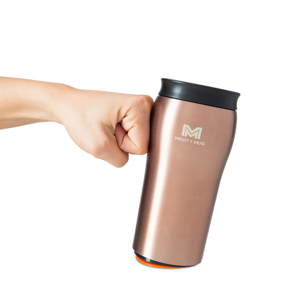 MIGHTY MUG TRAVEL MUG , SOLO STAINLESS STEEL - ROSE GOLD - 360 , 12 Oz, MMG-1979D