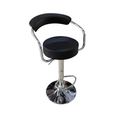 Decoration PU Bar Stool Adjustable Height Swivel Hydraulic Bar PU Armchair With Backrest 360° Upholstered Seat Assembled Home Office