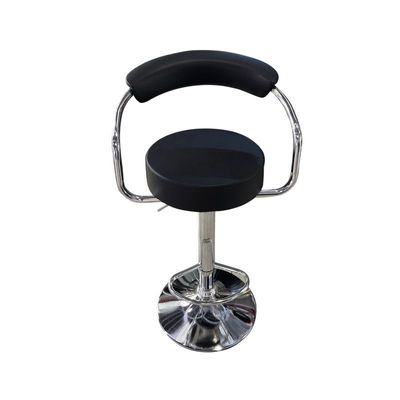 Decoration PU Bar Stool Adjustable Height Swivel Hydraulic Bar PU Armchair With Backrest 360° Upholstered Seat Assembled Home Office