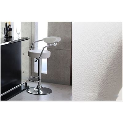 Decoration PU Bar Stool Adjustable Height Swivel Hydraulic Bar PU Armchair With Backrest 360° Upholstered Seat Assembled Home Office