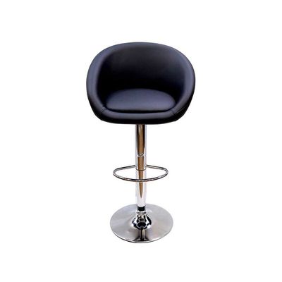 Decoration PU Bar Stool Adjustable Height Swivel Hydraulic Bar PU Armchair With Backrest 360° Upholstered Seat Assembled Home Office