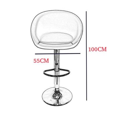 Decoration PU Bar Stool Adjustable Height Swivel Hydraulic Bar PU Armchair With Backrest 360° Upholstered Seat Assembled Home Office