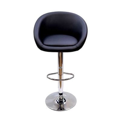 Decoration PU Bar Stool Adjustable Height Swivel Hydraulic Bar PU Armchair With Backrest 360° Upholstered Seat Assembled Home Office