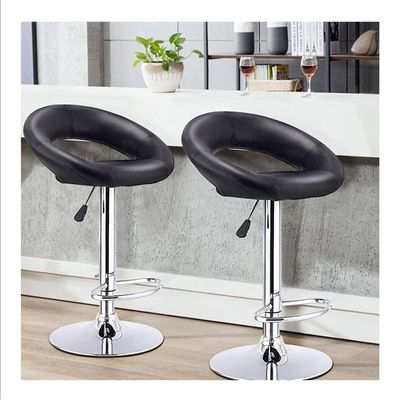 Decoration PU Bar Stool Adjustable Height Swivel Hydraulic Bar PU Armchair With Backrest 360° Upholstered Seat Assembled Home Office