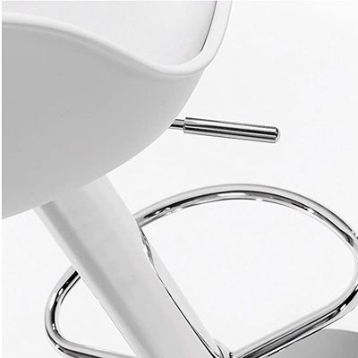 Decoration Swivel High Chair Bar Stool Adjustable Up Down Stainless Steel Base Office Restaurant Furniture (White)