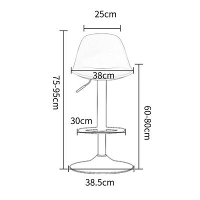 Decoration Swivel High Chair Bar Stool Adjustable Up Down Stainless Steel Base Office Restaurant Furniture (White)