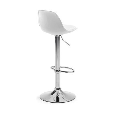 Decoration Swivel High Chair Bar Stool Adjustable Up Down Stainless Steel Base Office Restaurant Furniture (White)