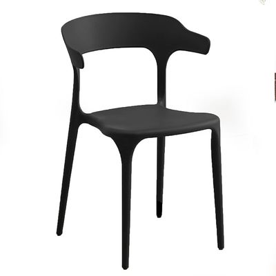 Decoration Dining Chairs Plastic Stacking Modern Molded Side Chair Modern Molded Kitchen and Dining Room Chair Indoor Outdoor  Black