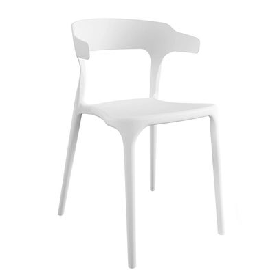 Decoration Dining Chairs Plastic Stacking Modern Molded Side Chair Modern Molded Kitchen and Dining Room Chair Indoor Outdoor White