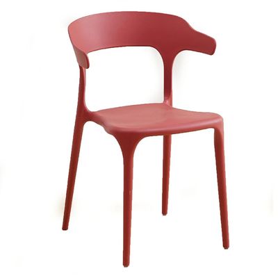 Decoration Dining Chairs Plastic Stacking Modern Molded Side Chair Modern Molded Kitchen and Dining Room Chair Indoor Outdoor Red