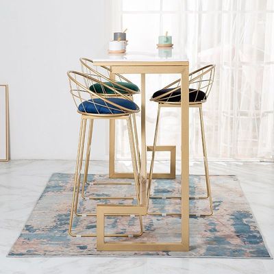 Decoration High Bar Chair Metal Frame Seat Stools Bar Cafe Restaurant Shop Chairs 