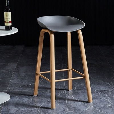 Decoration Bar Stool High Stool Modern Industrial Dining Bar Stool Chair Plastic Seat Wooden Legs For Coffee Shop Bar Home 