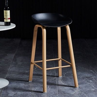 Decoration Bar Stool High Stool Modern Industrial Dining Bar Stool Chair Plastic Seat Wooden Legs For Coffee Shop Bar Home 