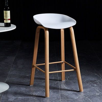 Decoration Bar Stool High Stool Modern Industrial Dining Bar Stool Chair Plastic Seat Wooden Legs For Coffee Shop Bar Home 