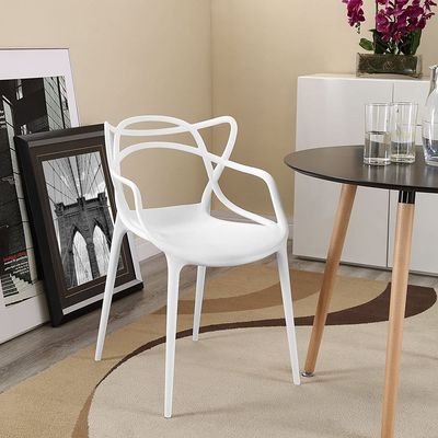 Stackable Plastic Dining Chair Durable Waterproof Kitchen Living Indoor Outdoor Furniture