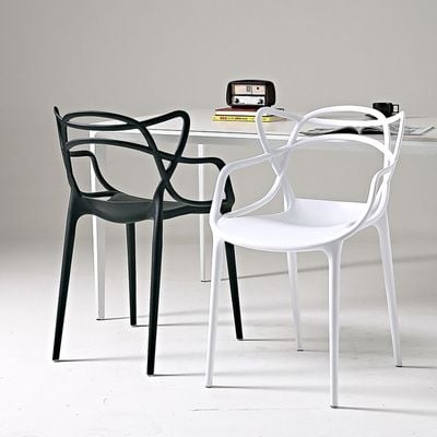 Stackable Plastic Dining Chair Durable Waterproof Kitchen Living Indoor Outdoor Furniture