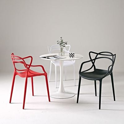 Stackable Plastic Dining Chair Durable Waterproof Kitchen Living Indoor Outdoor Furniture