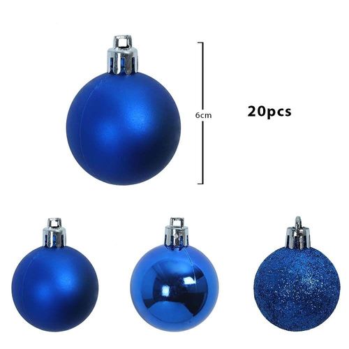 Christmas Ball Ornaments For Xmas With Hanging Loop - Blue