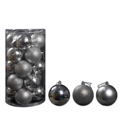 Yatai Christmas Ball Ornaments For Xmas With Hanging Loop - Silver
