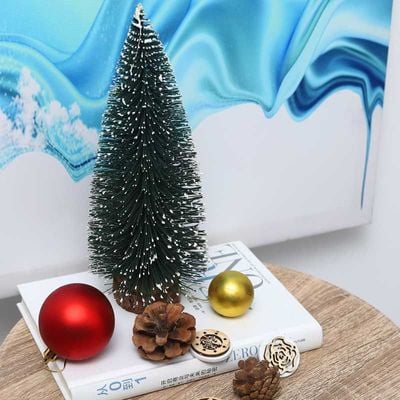 Yatai Small Pine Tree With Wooden Base For Xmas - Green