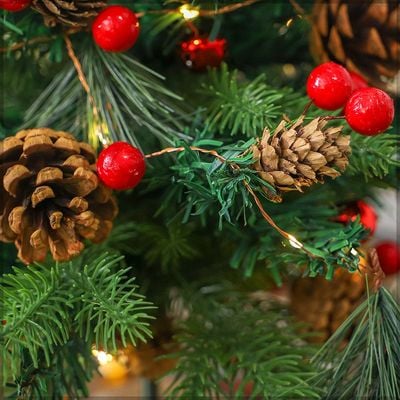 Christmas Pine Cone Battery Operated Garland With LED Lights - Yellow