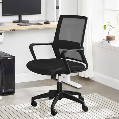 Songmics Adjustable Height Mesh Swivel Office Chair - Black by Mahmayi