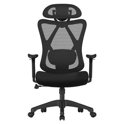 Songmics Ergonomic Mesh Office Chair With Adjustable Lumbar Support And Headrest - Black by Mahmayi