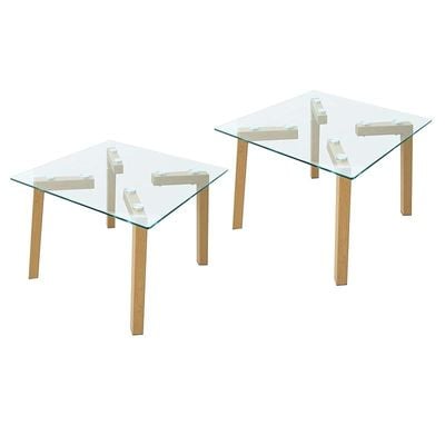 Mahmayi HYCT12-60 Glass Coffee Table - Set of 2 (60cm)