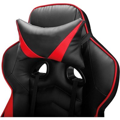 Racing Style Gaming Office Chair With Footrest - Black/Red