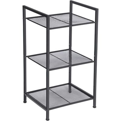 Songmics 3-Tier Steel Storage Rack for Kitchen, Bathroom And Living Room - Black by Mahmayi