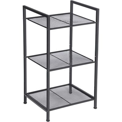 Renewed 3-Tier Storage Rack With Adjustable Shelf - Black