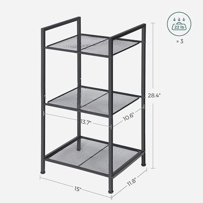 Mahmayi 3-Tier Steel Storage Rack for Kitchen, Bathroom And Living Room - Black