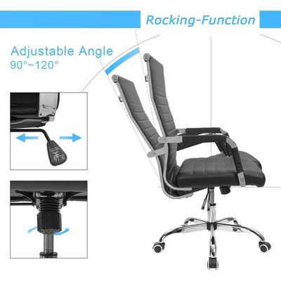 Soft Cushion PU Ergonomic Chair - Black