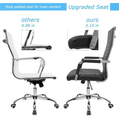 Soft Cushion PU Ergonomic Chair - Black