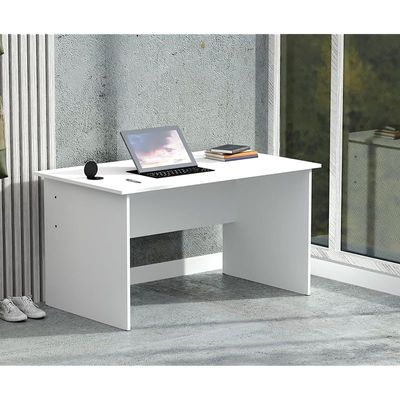 Modern Writing Study Table With Round Desktop Power Module - White