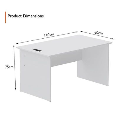 Writing Table With Attached Desktop Socket And USB AC Port - White