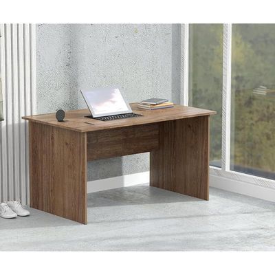 Modern Writing Study Table With Round Desktop Power Module - Brown