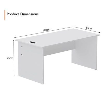 Writing Table With Desktop Socket And USB AC Port - White