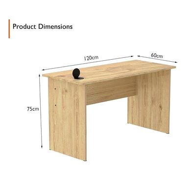 Modern Writing Study Table With Round Desktop Power Module - Oak