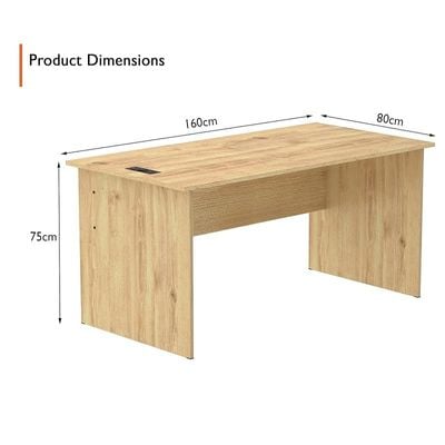 Writing Table With Desktop Socket And USB AC Port - Oak