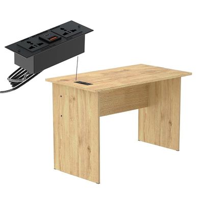 Writing Table With Desktop Socket And USB AC Port - Oak