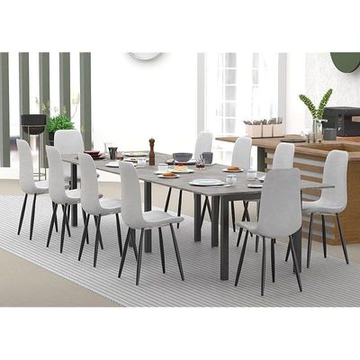 Mahmayi Dec 72 BLK Modern Wooden Dining Table U-Leg, 10-Seater for Kitchen & Dining, Living Room Furniture - 360cm, Anthracite Metal Rocks - Stylish Home Decor & Family Dining Ensemble
