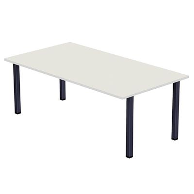 Mahmayi Dec 72 BLK Modern Wooden Dining Table U-Leg, 6-Seater for Kitchen & Dining, Living Room Furniture - 140cm, Premium White - Stylish Home Decor & Family Dining Ensemble