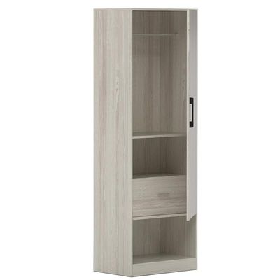 Modern Wardrobe With Bottom Superior Space, Floor Storage Cabinet With Hangers - Cascina Pine