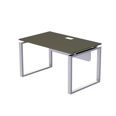Mahmayi Carre 5114 Modern Workstation without Drawer, Computer Desk, Square Metal Legs with Modesty Panel - Grey - Ideal for Home, Office