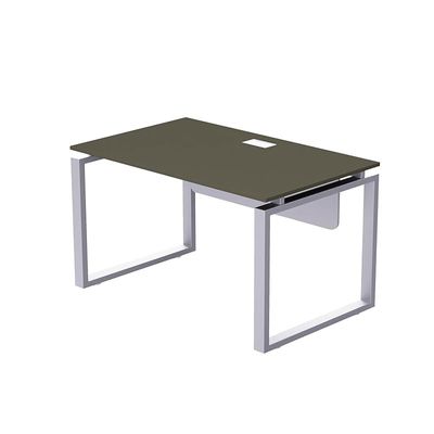 Mahmayi Carre 5116 Modern Workstation without Drawer, Computer Desk, Square Metal Legs with Modesty Panel - Grey - Ideal for Home, Office